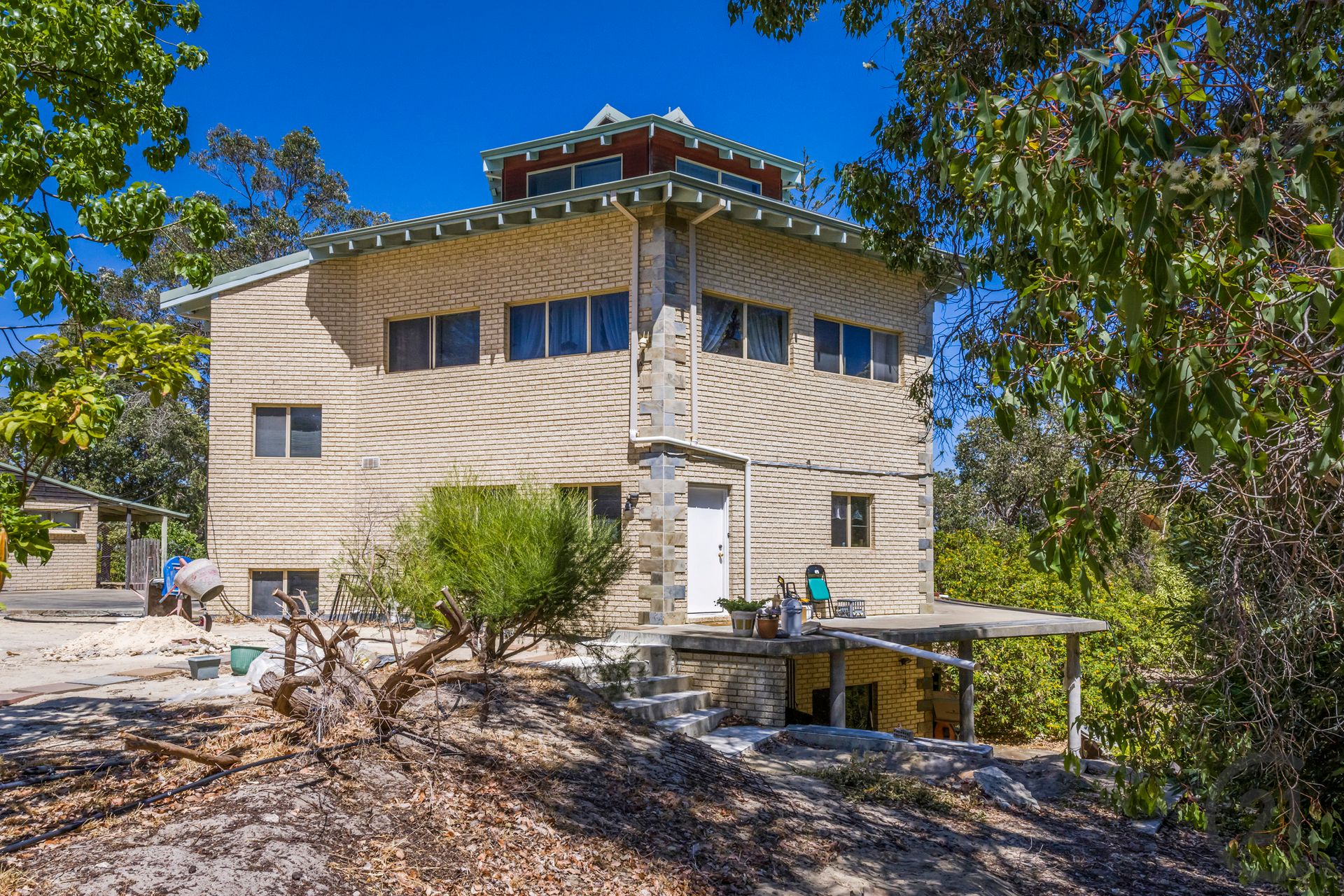 North building — four-level brick residence